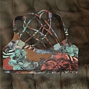 Floral Strappy Sports Bra